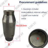 Total length 9in(228.6mm) 2"/2.5"/3"/3.5" Three-Way Catalytic Converter Metal Core Honeycomb Exhaust Filter - SHANGHAI KESAIRAY AUTO PARTS CO LTD